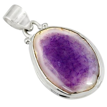 Pendentif en opale violette et argent 2,5cm + chaine gxi243