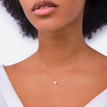 Collier transparent serti 4 griffes S