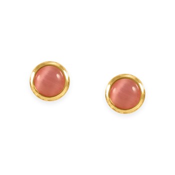 Boucles d'oreilles en acier doré avec résine rose