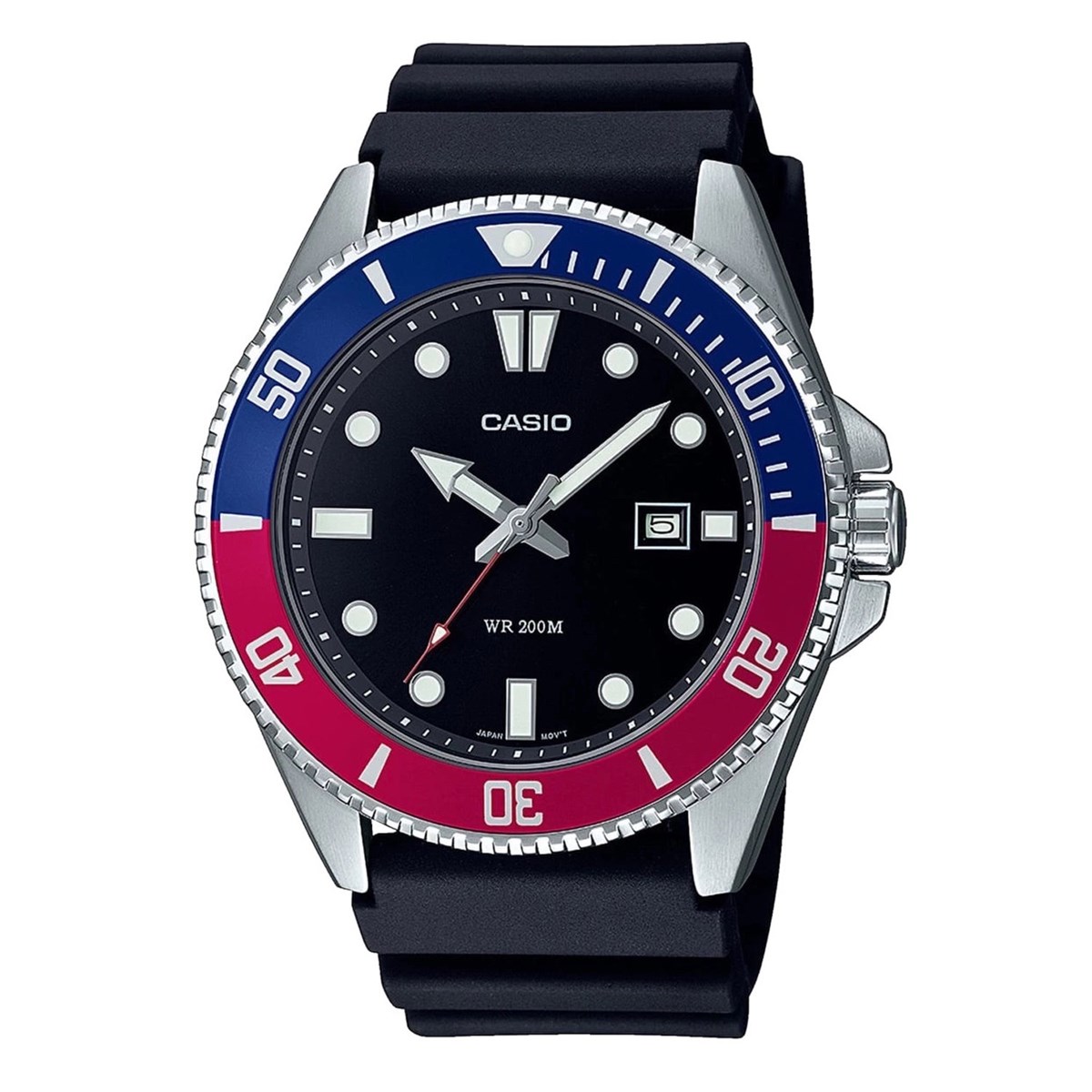 Montre Casion lunette rouge et bleue