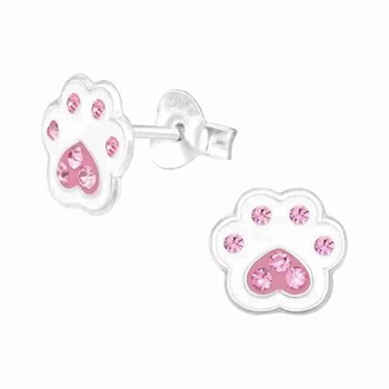 Boucle d'oreille pate coeur en argent 925