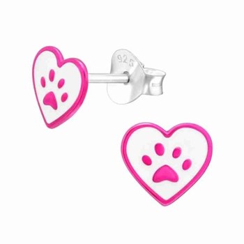 Boucle d'oreille pate coeur en argent 925
