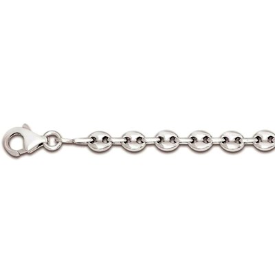 Chaine plate collier acier inoxydable plaqué or serpentine femme 4 mm 46  cm+5 cm