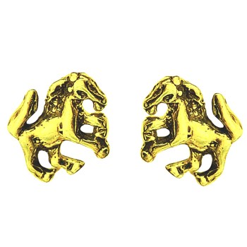 Boucles d'oreilles enfant Cheval chevaux en plaqué or