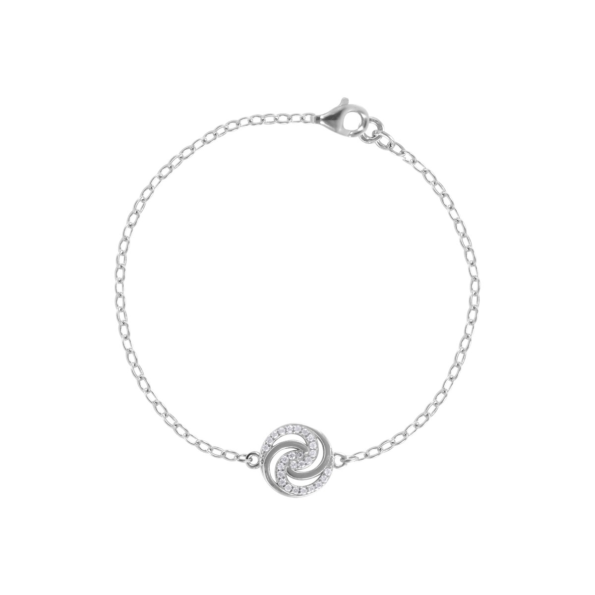 Bracelet en argent 925 rhodié avec oxydes de zirconium