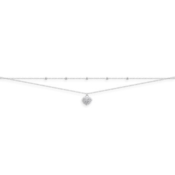 Bracelet coeur en argent 925 rhodié avec oxydes de zirconium