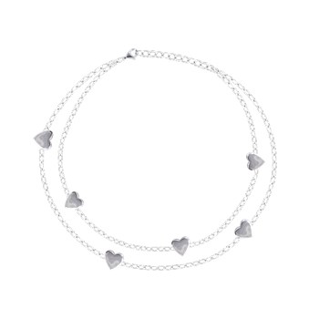 Bracelet coeurs en argent 925 rhodié