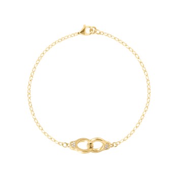Bracelet plaqué or avec oxydes de zirconium