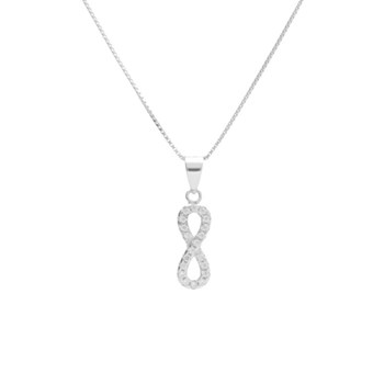 Collier Argent 925/000 Rhodié - Motif Infini Pavé de Zirconiums