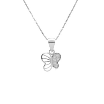 Collier Argent 925/000 Rhodié - Papillon Pavé de Zirconiums