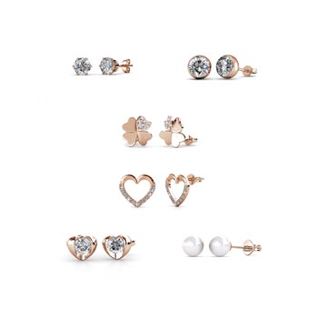 Calendrier de l'avent coeur - 14 bijoux - Or Rosé et Cristal