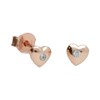 Boucles d'Oreilles Argent 925/000 Rose Gold - Coeur Serti - vue V1