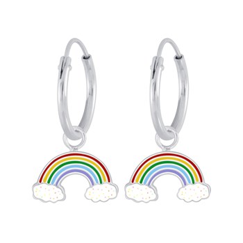 Boucles d'oreilles enfant Arc-en-Ciel en argent 925