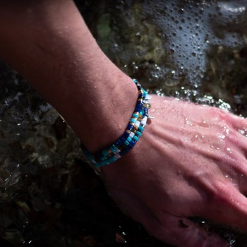 Bracelet Perles Heishi 4mm Lapis Lazuli Et Turquoise