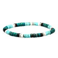 Bracelet Perles Heishi 4 Mm Turquoise Jaspe Vert