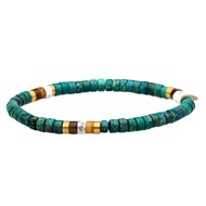 Bracelet Perles Heishi 4 Mm Turquoise Jaspe Vert oeil De Tigre