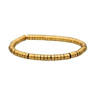 Bracelet Perles Heishi 4 Mm En Acier Doré