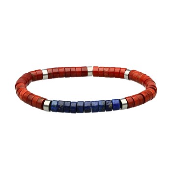 Bracelet Chakra Perles Heishi Jaspe Rouge Lapis Lazuli