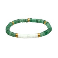 Bracelet Chakra Perles Heishi Aventurine Jaspe Blanc-Large-20cm