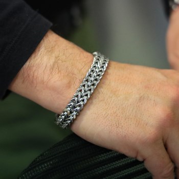 Bracelet Double Chaine Acier Inoxydable