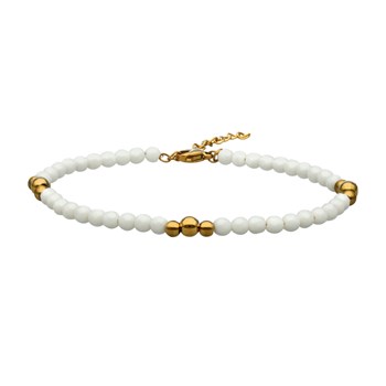 Sixty Stones - 60 - White Natural Stone Anklet Chain - 25 X 0,4 Cm