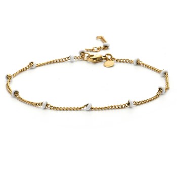 Sixty Stones - 60 - Small Gold And White Anklet Chain - 25 X 0.4 Cm