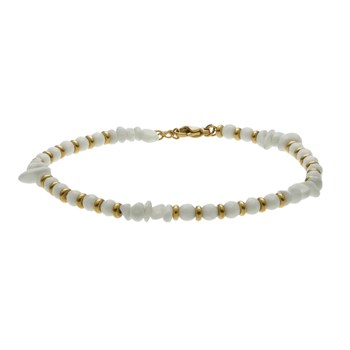 Sixty Stones - 60 - Gold And White Stone Anklet Chain - 25 X 0.4 Cm