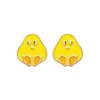 Boucles d'oreilles poussin émail coloré jaune et orange Plaqué OR 750 3 microns - vue V1