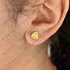Boucles d'oreilles poussin émail coloré jaune et orange Plaqué OR 750 3 microns - vue V3