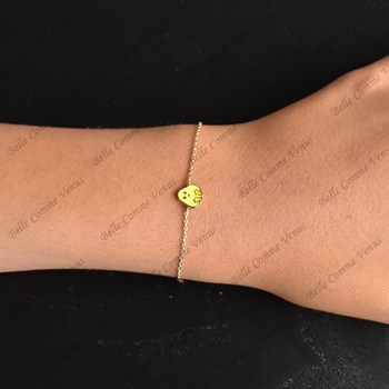 Bracelet poussin émail coloré Plaqué or 750 3 microns