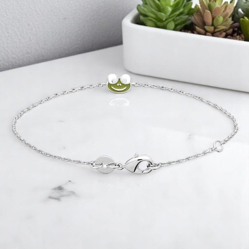 Bracelet grenouille émail coloré Argent 925 Rhodié - vue 4