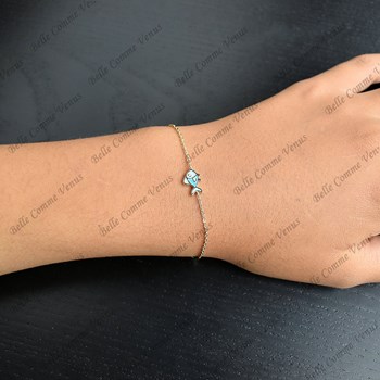Bracelet poisson émail coloré Plaqué or 750 3 microns