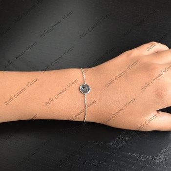Bracelet patte de chien chat coussinet émail coloré Argent 925 Rhodié