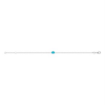 Bracelet nuage émail coloré bleu Argent 925 Rhodié