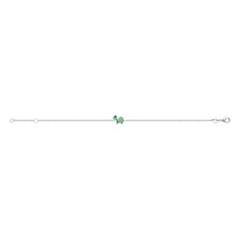 Bracelet tortue émail coloré vert Argent 925 Rhodié