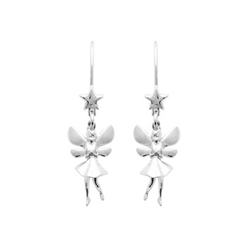 Boucles d'oreilles fée étoile dormeuses Argent 925 Rhodié