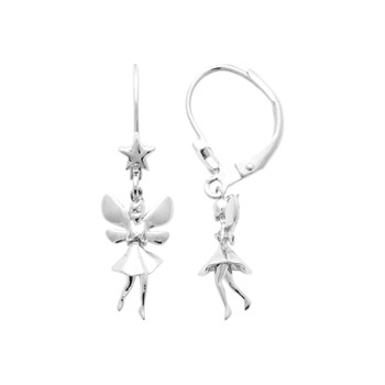 Boucles d'oreilles fée étoile dormeuses Argent 925 Rhodié