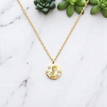 Collier girafe et petites fleurs émail coloré Plaqué OR 750 3 microns