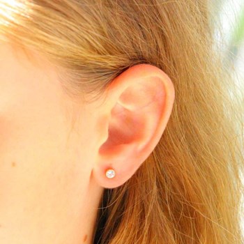 Boucles d'Oreilles Or 18 Carats 750/000 Jaune - Puces Zirconium