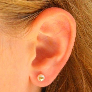 Boucles d'Oreilles Or 18 Carats 750/000 Jaune - Perles de Culture et Coeur