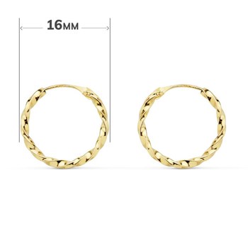Boucles d'Oreilles Créoles Or 18 Carats 750/000 Jaune - Torsadées