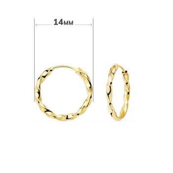 Boucles d'Oreilles Créoles Or 18 Carats 750/000 Jaune - Torsadées