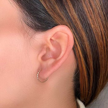 Boucles d'Oreilles Créoles Or 18 Carats 750/000 Jaune - Torsadées