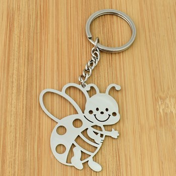 Stainless steel bee key ring