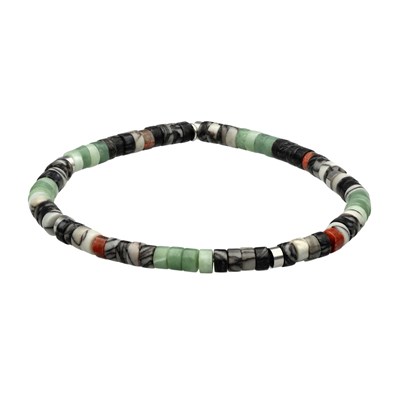 Bracelet Surfeur Femme vert multicolore en perles Heishi