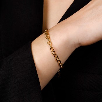 Bracelet Rosefield 'Oval Chainlink Bracelet Gold' - JBOCG-J593