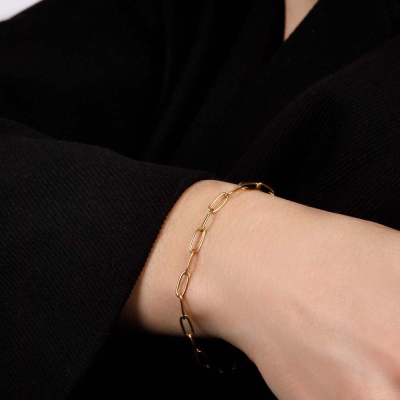 Bracelet Rosefield 'Rectangle Chain Bracelet Gold' - JBRCG-J561 - vue 2