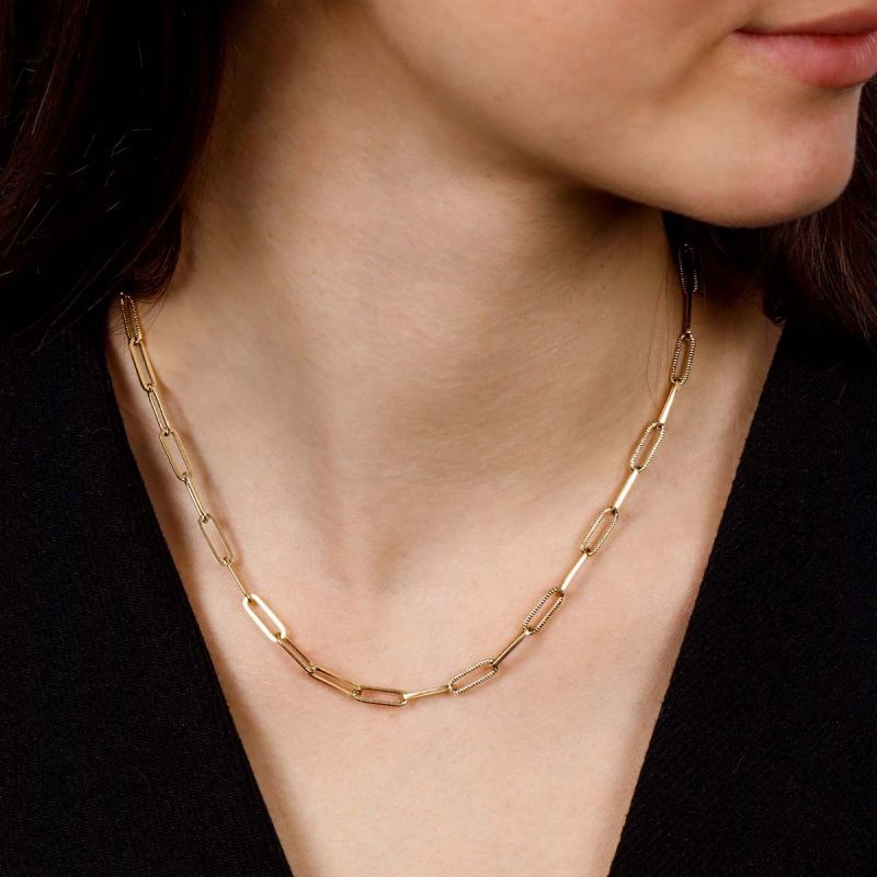 Collier Rosefield 'Hammered Chain Necklace Gold' - JNHCG-J628 - vue 2