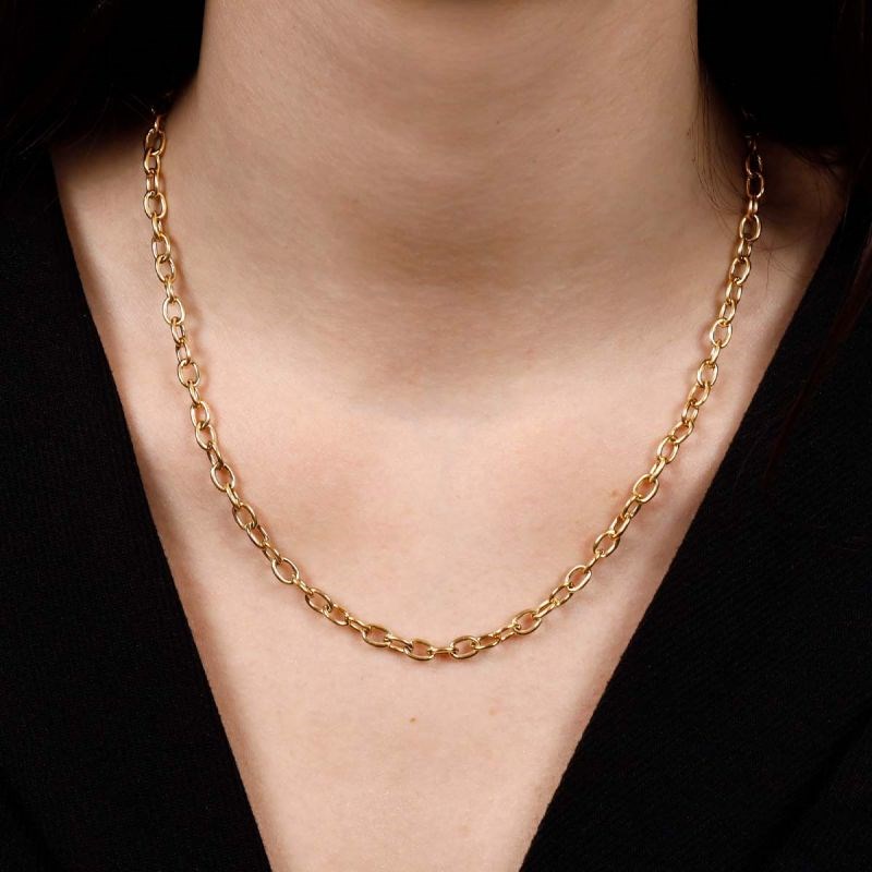 Collier Rosefield 'Oval Chainlink Necklace Gold' - JNOCG-J626 - vue 2