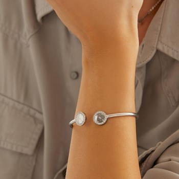 Guess 'Round harmony' rhodium-plated steel bracelet - JUBB01165JWRHS